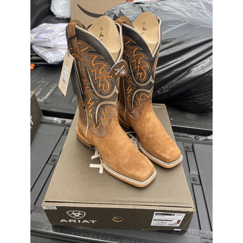 ARIAT Men's Brushrider Western Boot Size 8 EE Wide Brown